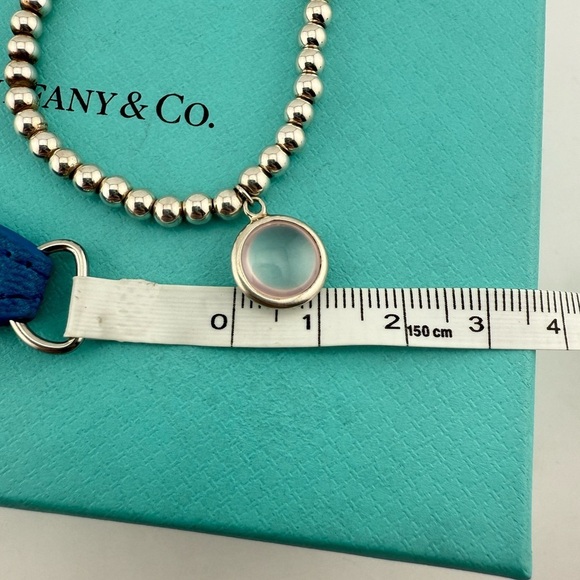 Tiffany & Co. Rose Quartz Sugar Stack Dot Bead Bracelet Sterling Silver - Picture 8 of 8